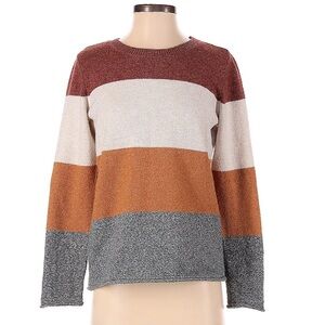 PINQUE Striped, color block, long sleeve sweater